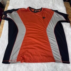 Harley Davidson Mens Regular 3XL Orange Black Grey Performance T Shirt